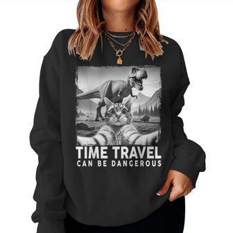 Cat Selfie With Dinosaur Cat For Cat Dad Cat Mom Women Sweatshirt - Thegiftio UK