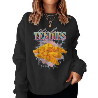 Chicken Tendies Tenders Weird Oddly Specific Dank Meme Women Sweatshirt - Thegiftio UK