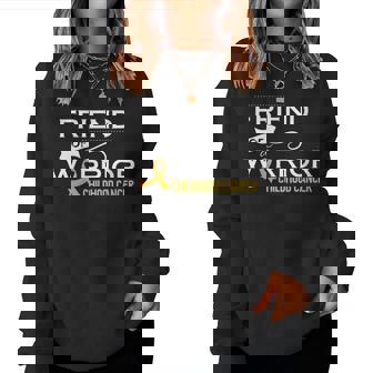 Childhood Cancer Awareness Friend Of A Warrior Women Sweatshirt - Monsterry