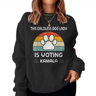 This Childless Dog Lady Is Voting Kamala Dog Ladies Women Sweatshirt - Thegiftio UK