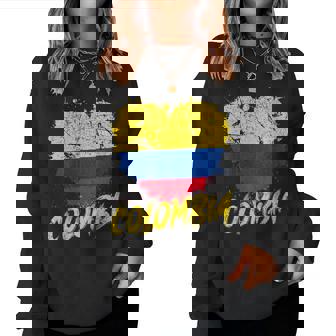 Colombia Heart Flag Women Sweatshirt | Mazezy