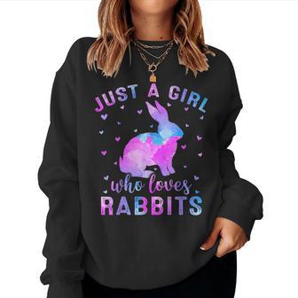 Colorful Just A Girl Who Loves Rabbits Girls Women Sweatshirt - Thegiftio UK