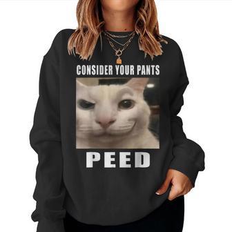 Consider Your Pants Peed Silly Cat Meme Women Women Sweatshirt - Thegiftio UK