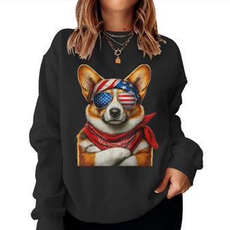 Corgi Patriotic Fourth Of July Women Women Sweatshirt | Seseable UK