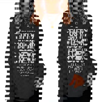 Country Music And Beer Thats Why Im Here Musician Women Sweatshirt - Novitaregali