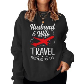 Couple Matching Husband And Wife Travel Partners For Life Women Sweatshirt - Thegiftio UK