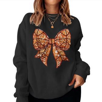 Cute Coquette Bow Game Day Basketball Mom Team Sports Women Sweatshirt - Thegiftio UK