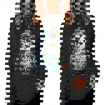 Cute Floral Aesthetic Penguin Lover Penguin Women Sweatshirt | Seseable UK