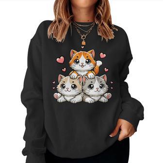 Cute Kawaii Cats Neko Kitten Cat Lover Girl Women Sweatshirt - Thegiftio UK