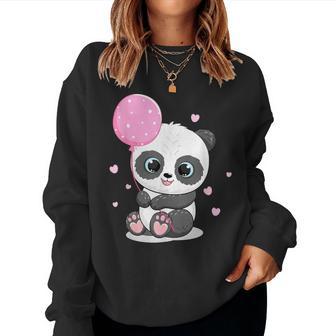 Cute Panda Girl For Who Love Pandas Women Sweatshirt - Thegiftio UK