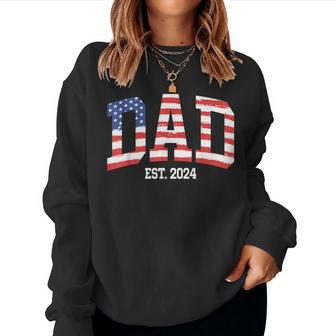 Dad Mom Us Flag 4Th Of July Wedding Couples Matching Women Sweatshirt - Thegiftio UK