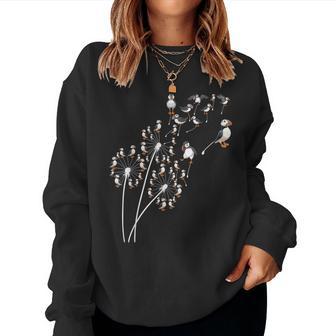 Dandelion Puffin Flower Floral Puffin Tree Women Sweatshirt - Thegiftio UK