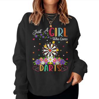 Dart Sports Lover Just A Girl Who Loves Darts Women Sweatshirt - Thegiftio UK