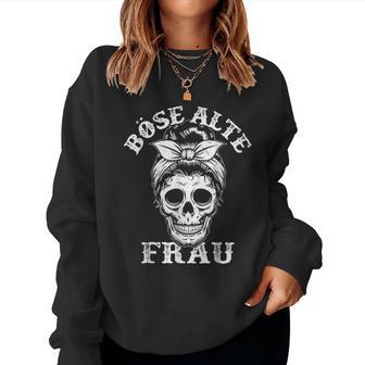 Evil Old Woman Messy Bun Skull Sweatshirt Frauen - Geschenkecke