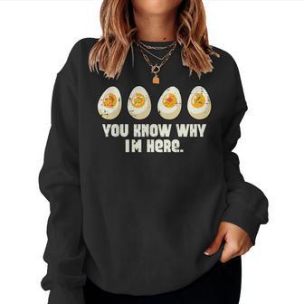 Deviled Eggs You Know Why Im Here Thanksgiving Kid Women Sweatshirt - Thegiftio UK