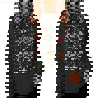 Dia De Los Muertos Day Of The Dead Sugar Skull Teacher Women Sweatshirt | Mazezy