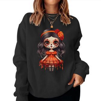 Dia De Los Muertos La Catrina Cute Skeleton Mexican Girl Kid Women Sweatshirt - Thegiftio UK