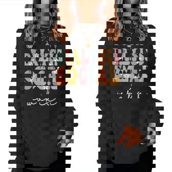 Dialysis Social Worker Week Groovy Appreciation Day For Work Women Sweatshirt - Monsterry