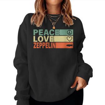 Dirigible Zepelin Love Peace Airship Blimp Zeppelin Women Sweatshirt - Thegiftio UK