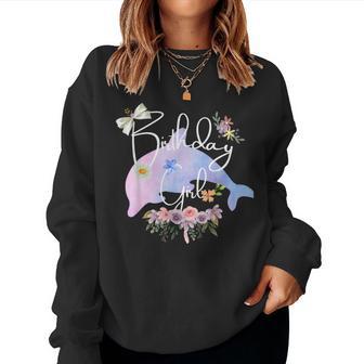 Dolphin Birthday Party Team Birthday Girl Love Sea & Beach Women Sweatshirt - Thegiftio UK