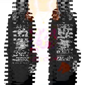 Donna 50 Anni Made In 1974 Compleanno Floreale 50° Compleanno Donne Con Collo A Women Sweatshirt - Novitaregali