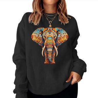 Elephant Mandala Elephant Print Sweatshirt Frauen - Geschenkecke