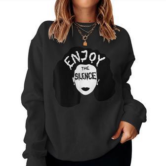 Enjoy The Silence Woman Head Girls Boys Man Music Women Sweatshirt - Thegiftio UK