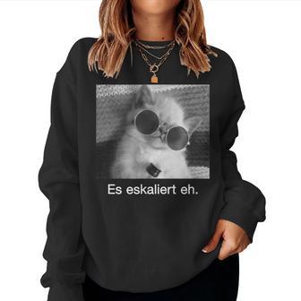 With Eskaliert Eh Drunken Cat Drunken Cat Beer Wine Fun S Sweatshirt Frauen - Seseable