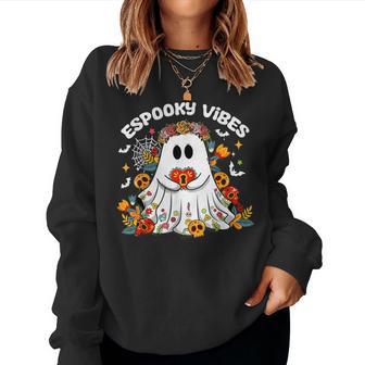 Espooky Halloween Floral Ghost Mexican Day Of The Dead Women Women Sweatshirt - Thegiftio UK