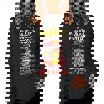 Excited By Hot Dogs Vendor Hot Dog Women Sweatshirt - Monsterry