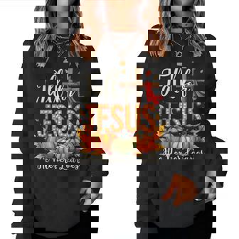 Fall For Jesus He Never Leaves Season Women Sweatshirt - Thegiftio UK