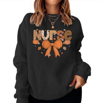 Fall Nurse Pumpkin Season Autumn Thanksgiving Women Sweatshirt - Thegiftio UK