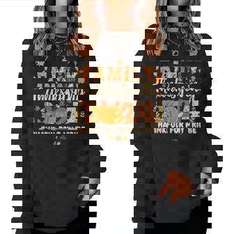 Family Thanksgiving 2024 Thankful For My Tribe Fall Autumn Women Sweatshirt - Thegiftio UK