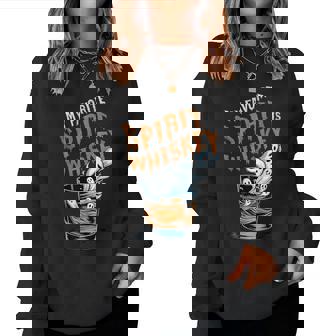 My Favorite Spirit Is Whiskey Halloween Ghost Drinking Women Sweatshirt - Thegiftio UK