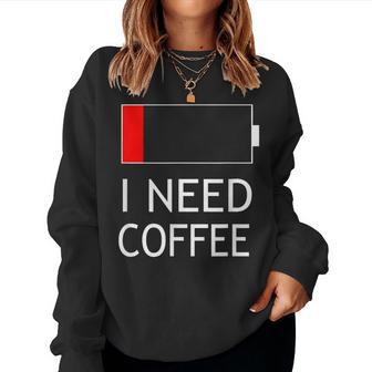 But First I Need Coffee Low Battery Women Sweatshirt - Thegiftio UK