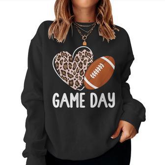 Football Game Day Leopard Cheetah Game Day Football Women Sweatshirt - Thegiftio UK