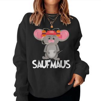 Beer Helmet Mouse Motif Beer Drinker Beer Saufmaus Sweatshirt Frauen - Geschenkecke