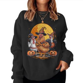 Chicken Halloween Costume Spooky Season Chickens Witch Women Sweatshirt - Thegiftio UK