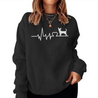 Chihuahua Lovers Heartbeat Chihuahua Women Sweatshirt - Thegiftio UK