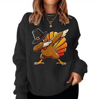 Dabbing Turkey Thanksgiving Turkey Dabbing Boys Girls Women Sweatshirt - Monsterry