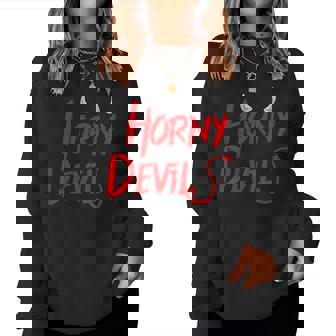 Halloween Costume Horny Devil For And Women Women Sweatshirt - Seseable