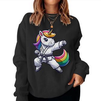 Karate Unicorn Athlete Belt Boys Girls Sweatshirt Frauen - Geschenkecke