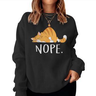 Lazy Cat For Nope Not Today Women Sweatshirt - Thegiftio UK
