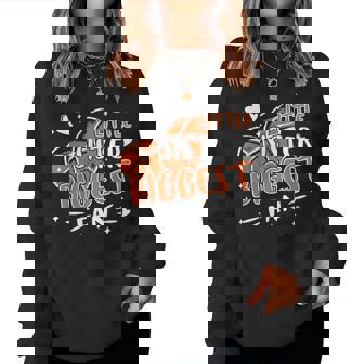 Little Sister Biggest Fan Basketball Lovers Fans Girls Women Sweatshirt - Monsterry