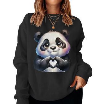 Panda Love Heart Giant Bear Pandas Lover Kid Women Sweatshirt - Thegiftio UK