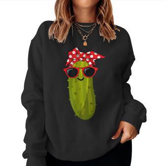 Pickle Bandana Headband With Glasses Pickle Girl Women Sweatshirt - Thegiftio UK