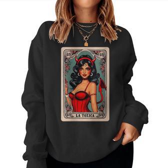 Retro La Toxica Mexican Lottery Card Game Cool Women Sweatshirt - Thegiftio UK