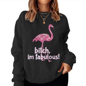 Summer Vibes I'm Fabulous Pink Flamingo Women Sweatshirt - Monsterry CA