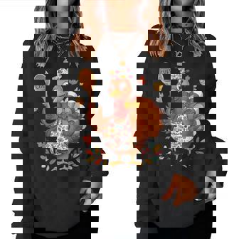 Thanksgiving Chef Turkey Cute Fall Cooking Women Sweatshirt | Seseable UK