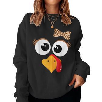 Thanksgiving Turkey Face Costume Girl Women Sweatshirt - Thegiftio UK